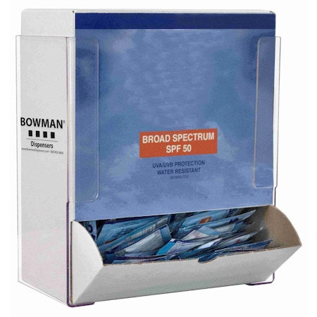 Bowman Dispensers Sunscreen Dispenser, Holds One Box of 100 SingleUse Sunscreen Packets NC038-0111